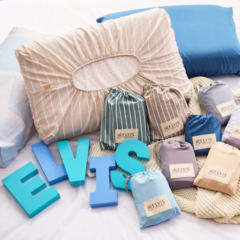 【ELVIS愛菲斯】旅行戶外用品-天絲親膚-你的隨行枕頭套 2入組(含旅行環保袋)