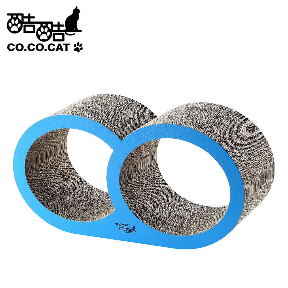 【Co.Co.Cat 酷酷貓 】雙橡圓-100%台灣製貓抓板(隨機不挑色)